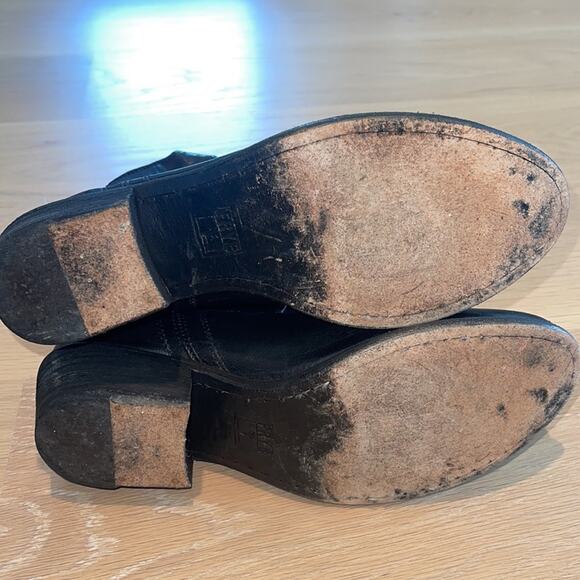 Frye Carson Tab Leather Short Boot Bootie Black 7.5 - Picture 6 of 9